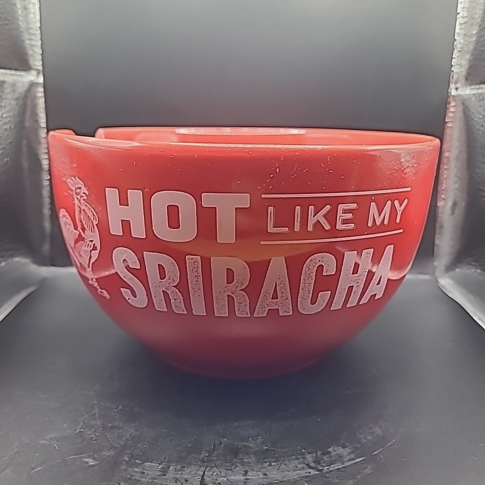 Sriracha Noodle Bowl Red Ceramic Hot Like My Sriracha Graphic‎